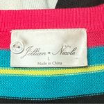 Jillian Nicole Stripe Colorful 3/4 Sleeve Cardigan Sweater LG Rainbow Runs Small Photo 7