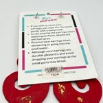 Swanky Designs Rajah Drop Earrings in Red NWT Photo 4