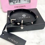 Versace Authentic NWT Black Medusa Crystal Star / Stud Buckle Choker Photo 8