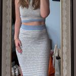 Mable Crotchet Skirt Set (Blue + White) Blue Size M Photo 4