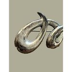 Vintage Sterling Silver CNA pin brooch modernist swirl 3" some tarnish Photo 1