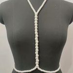 Faux Pearls‎ Chest Chain Body Chain Necklace Back Chain Sexy Body Jewelry White Photo 3