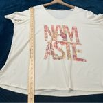 Avenue  Your Tee Cream Graphic‎ with 'Namaste' Print V-Neck Stretch Knit 22/24 Photo 9