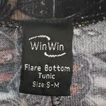 Winwin  long bell sleeve gray paisley print tunic sweater top size small/medium Photo 2