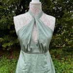 Le lis  Light Olive Green Avaya Halter Satin‎ Mini Dress Sz M Party Nightclub NWT Photo 1