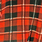 Liz Baker Vintage  Plaid Red White Black Heavy Knit Cardigan Embellished Buttons Photo 2