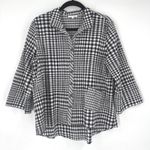 Habitat  Women's Black White Plaid Button Down Shirt Size S Lagenlook Oversized Photo 0