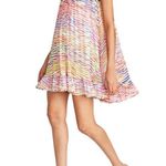 Amur NEW Estfan Pleated Ruffled Printed Mini Dress in Double Rainbow Women's 0 Photo 9