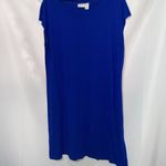  Royal Blue Knit DRESS WO SIZE 16/XL(Chicos 3)MADE IN USA CASUAL DRESSY Photo 7