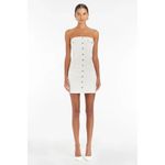 Amanda Uprichard Teyana Dress in White Medium New Womens Denim strapless Mini Photo 8