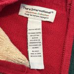 Tiara International Women's Santa Full Zip Cardigan Sweater Medium Red Photo 3