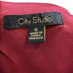 City Studio Women Floral Holiday V Neck Sleeveless Tiered Dress Size 5 Red Black Photo 2