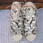 NWOB Kanna Snake Print Leather Espadrille Wedge Shoes White Size 8 Photo 3