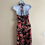 Bongo Floral Halter Jumpsuit - Black and Red Photo 7