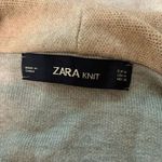 ZARA Knit Women's Long Sleeve Open Front Draped Cardigan Sweater Tan - Size M Photo 3