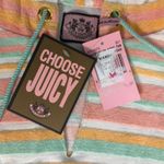 Juicy Couture Melon Mint White Striped Terrycloth Hooded Poncho size M NEW Tags Photo 2
