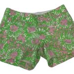 Lilly Pulitzer Womens The Callahan Shorts 100% Cotton Lion Green Pink Size 2 Photo 0