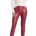 J Brand  Red Alana Opium Jagged Python Metallic Coated Skinny Jeans  Photo 0