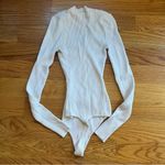 Abercrombie & Fitch ivory long sleeve ribbed bodysuit size large Photo 3