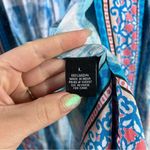 Tolani ‎ blue bohemian art to wear printed kimono women’s size L Photo 4