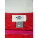 Old Navy  Red V-Neck Long Sleeve Sweater Medium Womens Knit Pullover Photo 2
