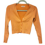 Reformation  Peach Ribbed V Neck Cardigan Size XS Photo 0
