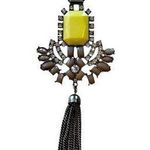 EXPRESS Vintage Look Stone & Rhinestone Pendant Necklace Photo 0