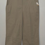 Talbots  Wide Leg Crop Chino Pants Khaki Tan Women’s 4 Stretch Cotton Photo 0