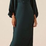 Shona joy Luxe Ruched Bodice Long Sleeve Dress in Emerald Green Photo 1