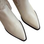 Free People NEW  Leather Pitchfork Point Shearling Western Boots Size 8 Photo 6