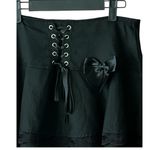 Thorn & Fable Lace trim and lace up front black mini skirt. SZ.L Size L Photo 1