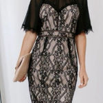 VICI  Bring On The Night Lace Chiffon Midi Dress Size Small Whimsigoth Victorian Photo 0