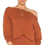 Callahan New Polka Dot Knit Off The Shoulder Sweater Burnt Orange Size Small Photo 0