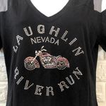 Laughlin River Run motorcycle riding biker tee Tshirt women’s size L‎ Black Size L Photo 2
