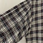 ZARA  Black White & Red Plaid Balloon Sleeve Tie Back Long Sleeve Blouse Womens M Photo 2