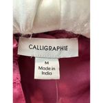 CALLIGRAPHIE | Ruffle Trim Satin Blouse Magenta Pink Victorian Style NWT Medium Photo 6