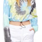 BDG Urban Outfitters Tye Dye Cropped Sweatshirt Crew Neck Blue Yellow NEW NWT Photo 1