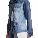 Hudson Jeans Hudson Spliced Denim Trucker Grunge Patchwork Jacket Size Small Blue Denim Wash Photo 5