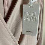 Grace Karin  Light Pink Hip Wrap Fish Tail V Neck Sequin Evening Dress Photo 5