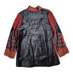 Vtg Y2K Anage Red Black Patchwork Velvet Embroidered Frog Toggle Jacket Sz M Size M Photo 1