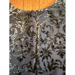 Rickie Freeman for Teri Jon Dress Womens 12 Black Burnout Velvet Damask Sheath Photo 5