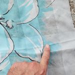 Vintage St.Michael Floral Italian Square Scarf White Blue Photo 3