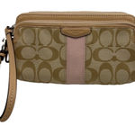Coach  Tan Signature Canvas Wristlet  Wallet Photo 0