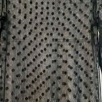 Liv By Habitat Clothes Mesh Sheer Long Sleeve Polka Dot Top Small Black Photo 1