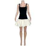DELFI COLLECTIVE Luna Bubble Hem Mini Dress, Black/Ivory, Small Black Photo 10