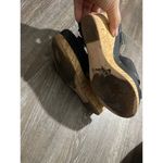 Classic Black Strappy Sandals with Cork Wedge Heel Photo 5