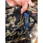 Polo Ralph Lauren Silk Floral Ruffle Midi Dress Black Beige 10 Romantic Boho Photo 3