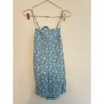 American Eagle Tie Back Cutout Ditsy Floral Lined Mini Dress Blue Size Medium Photo 5