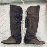 Grey suede over the knee tassel boots. Gray Size 7 Photo 3