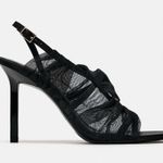 ZARA  women size 36 mesh fabric black heels brand new sandals heels stilettos Photo 2
